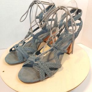 INDIGO RD. Blue Strappy Women's Open Toe Heel Sandals Size 7M